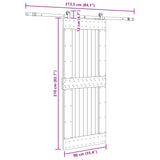 Sliding Door NARVIK Natural and Black 90 x 210 cm (213.5 cm) - 45-Degree Angle