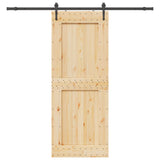 Sliding Door NARVIK Natural and Black 90 x 210 cm (213.5 cm)