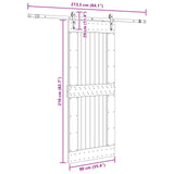 Sliding Door NARVIK Natural and Black 90 x 210 cm (213.5 cm) - 45-Degree Angle