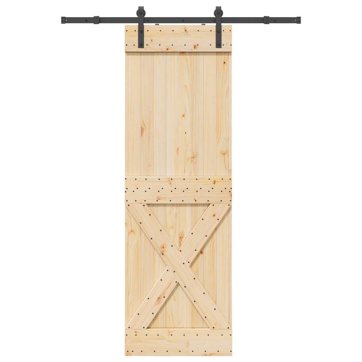 Sliding Door NARVIK Natural and Black 70 x 210 cm (152.5 cm)