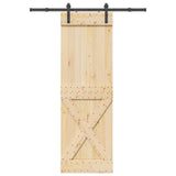 Sliding Door NARVIK Natural and Black 70 x 210 cm (152.5 cm)