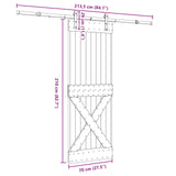 Sliding Door NARVIK Natural and Black 70 x 210 cm (213.5 cm) - 45-Degree Angle