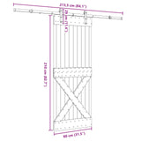Sliding Door NARVIK Natural and Black 80 x 210 cm (213.5 cm) - 45-Degree Angle