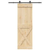 Sliding Door NARVIK Natural and Black 70 x 210 cm (152.5 cm)
