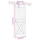 Sliding Door NARVIK Natural and Black 70 x 210 cm (152.5 cm)