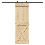 Sliding Door NARVIK Natural and Black 70 x 210 cm (213.5 cm)