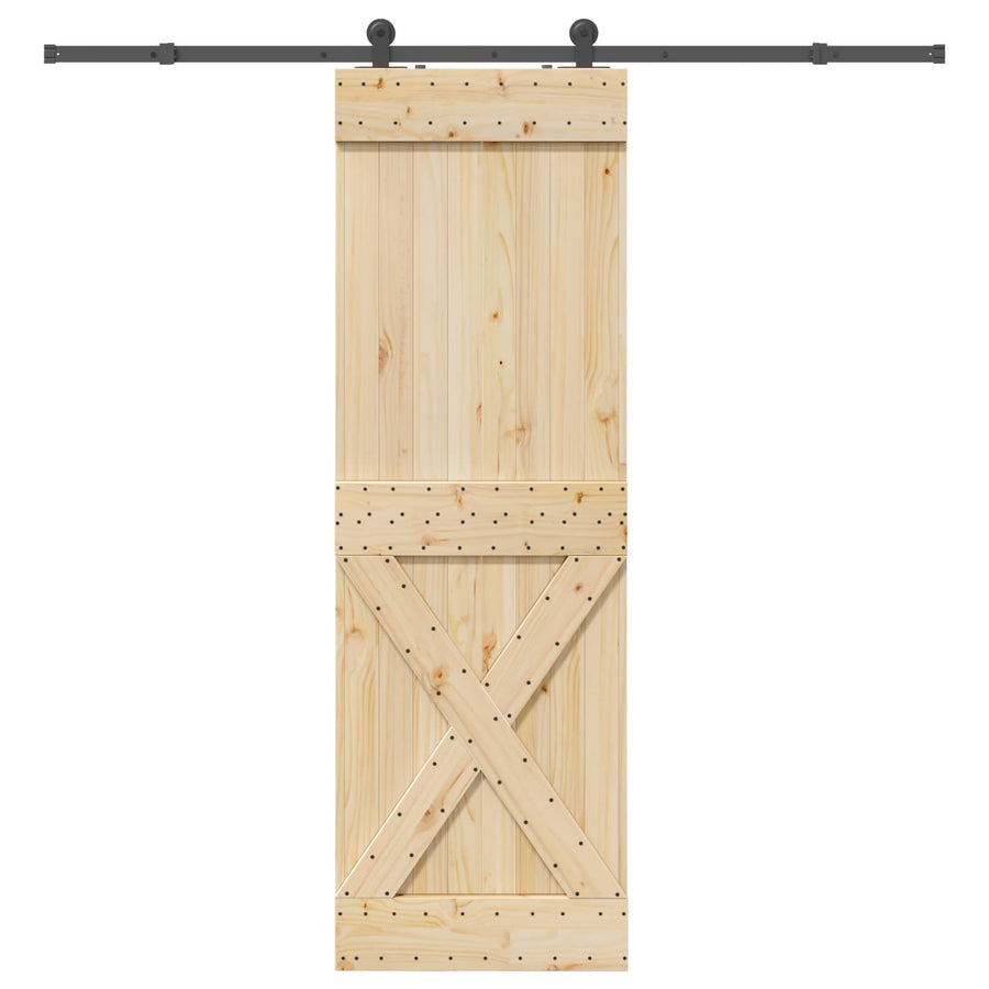 Sliding Door NARVIK Natural and Black 70 x 210 cm (213.5 cm)