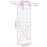 Sliding Door NARVIK Natural and Black 70 x 210 cm (152.5 cm) - 45-Degree Angle