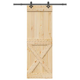 Sliding Door NARVIK Natural and Black 80 x 210 cm (152.5 cm)