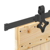 Sliding Door NARVIK Natural and Black 70 x 210 cm (213.5 cm) - Rear View