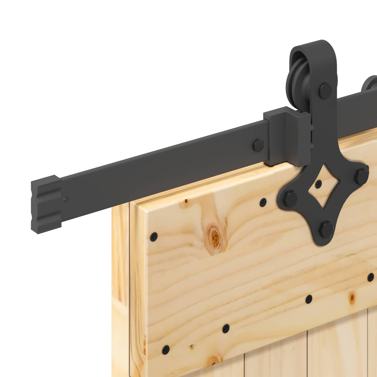Sliding Door NARVIK Natural and Black 80 x 210 cm (213.5 cm)