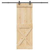 Sliding Door NARVIK Natural and Black 80 x 210 cm (213.5 cm)
