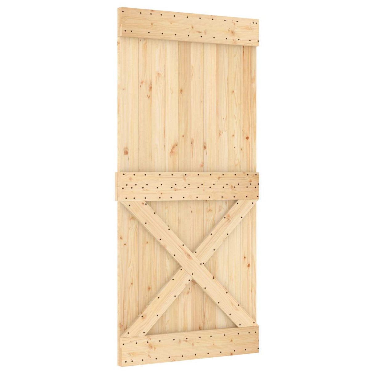 Sliding Door NARVIK Natural and Black 95 x 210 cm (213.5 cm)