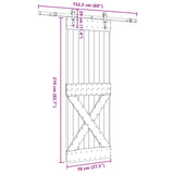 Sliding Door NARVIK Natural and Black 70 x 210 cm (152.5 cm)