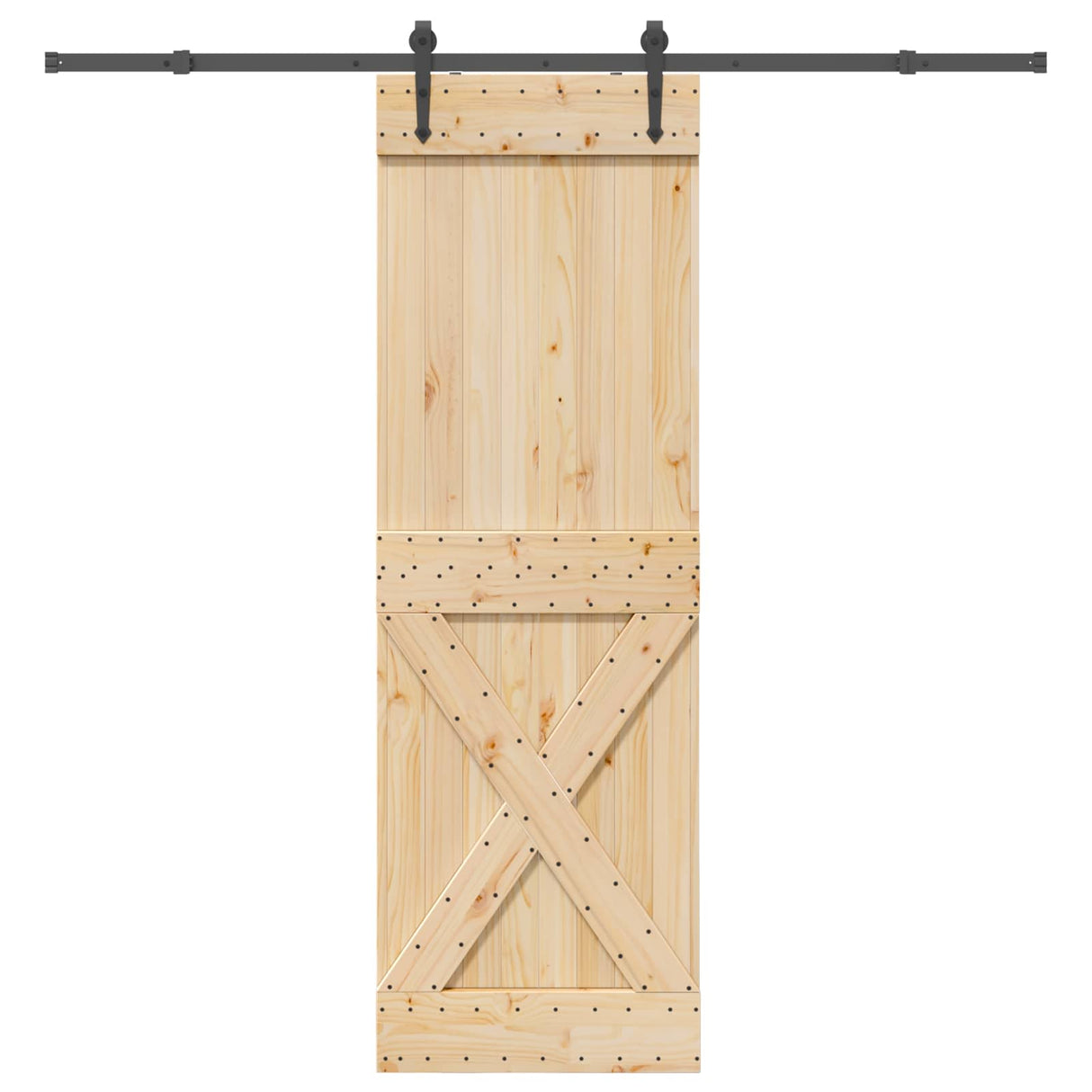 Sliding Door NARVIK Natural and Black 70 x 210 cm (213.5 cm)