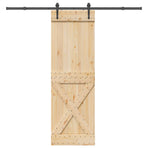 Sliding Door NARVIK Natural and Black 70 x 210 cm (213.5 cm)
