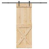 Sliding Door NARVIK Natural and Black 80 x 210 cm (213.5 cm)
