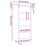 Sliding Door Natural 80 x 208 cm Solid Pine Wood