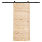 Sliding Door 80 x 208 cm Solid Pine Wood Natural