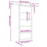 Sliding Door Natural 80 x 208 cm Solid Pine Wood