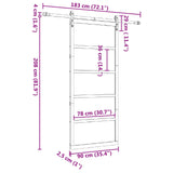 Sliding Door Natural 90 x 208 cm Solid Pine Wood