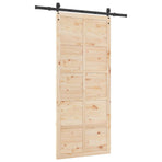 Sliding Door 80 x 208 cm Solid Pine Wood Natural