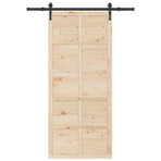 Sliding Door 80 x 208 cm Solid Pine Wood Natural