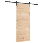 Sliding Door 80 x 208 cm Solid Pine Wood Natural