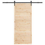 Sliding Door 80 x 208 cm Solid Pine Wood Natural