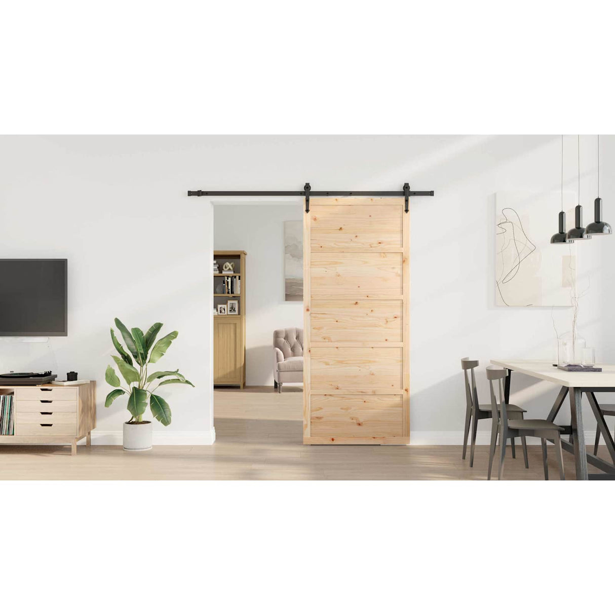 Sliding Door Natural 80 x 208 cm Solid Pine Wood
