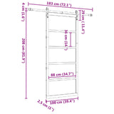 Sliding Door Natural 100 x 208 cm Solid Pine Wood