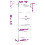Sliding Door Natural 80 x 208 cm Solid Pine Wood - Low Angle