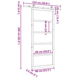 Sliding Door Natural 80 x 208 cm Solid Pine Wood