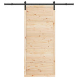 Sliding Door Natural 100 x 208 cm Solid Pine Wood