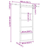 Sliding Door Natural 80 x 208 cm Solid Pine Wood