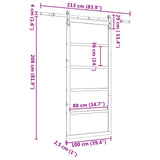 Sliding Door Natural 100 x 208 cm Solid Pine Wood