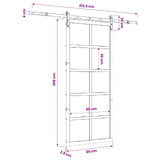 Sliding Door Natural 80 x 208 cm Solid Pine Wood