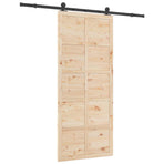 Sliding Door 100 x 208 cm Solid Pine Wood Natural