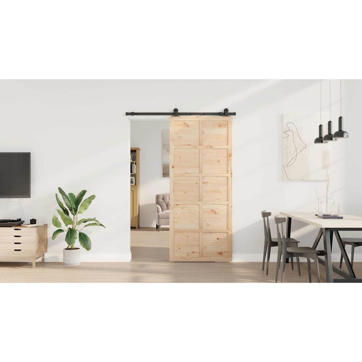 Sliding Door Natural 80 x 208 cm Solid Pine Wood