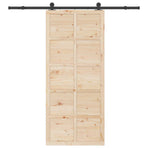 Sliding Door 100 x 208 cm Solid Pine Wood Natural