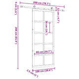 Sliding Door Natural 100 x 208 cm Solid Pine Wood