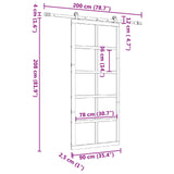 Sliding Door Natural 90 x 208 cm Solid Pine Wood