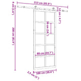 Sliding Door Natural 100 x 208 cm Solid Pine Wood - Low Angle