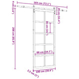 Sliding Door Natural 100 x 208 cm Solid Pine Wood