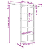 Sliding Door Natural 90 x 208 cm Solid Pine Wood