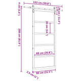 Sliding Door Natural 80 x 208 cm Solid Pine Wood
