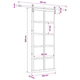 Sliding Door Natural 100 x 208 cm Solid Pine Wood