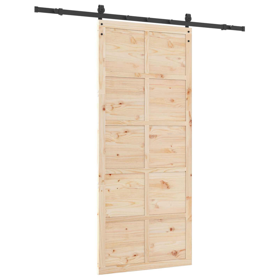 Sliding Door Natural 80 x 208 cm Solid Pine Wood