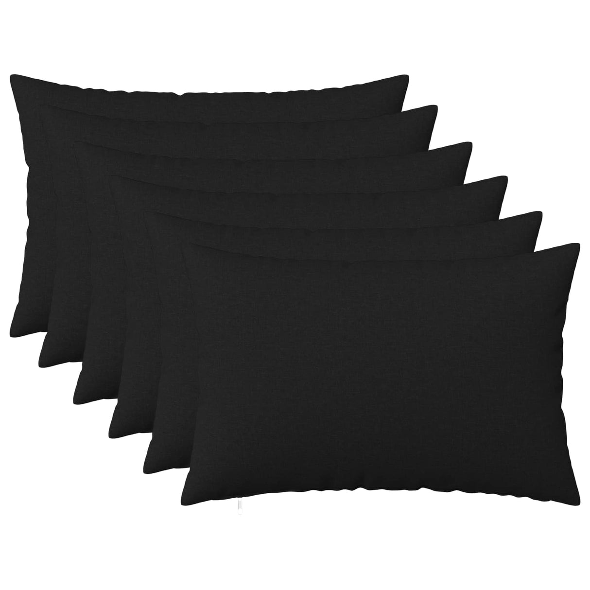 Cushion with Pillow HEERLEN 6 pcs Black Fabric