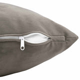 Cushion with Pillow HEERLEN 2 pcs Light Grey Velvet - Rear View